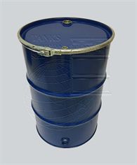 Fusto metallico con coperchio da 217 lt con scarico laterale per liquidi